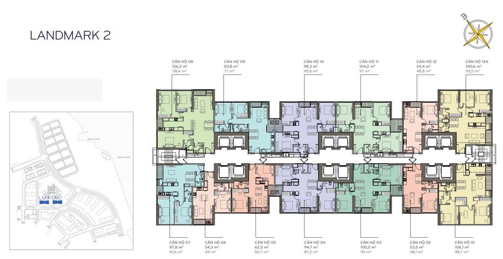 Mặt bằng Landmark 2 Vinhomes Central Park – Layout căn hộ