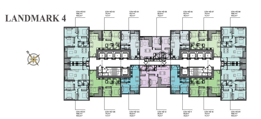 Mặt bằng Landmark 5 Vinhomes Central Park – Layout căn hộ